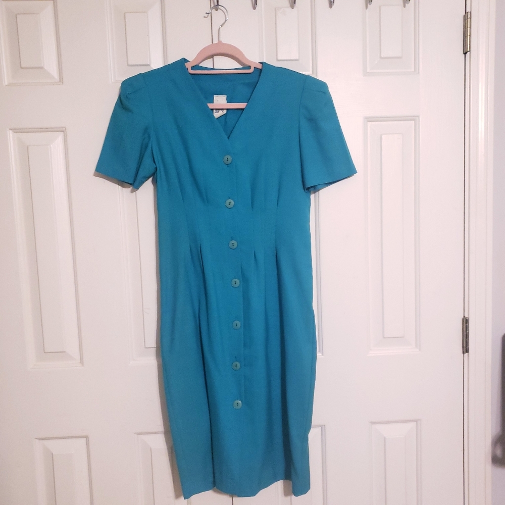 Vintage teal sheath dress